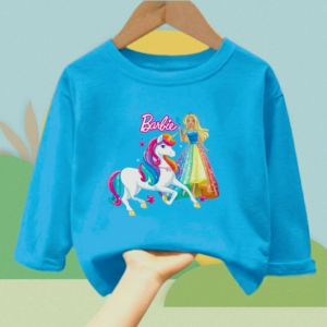 Pakaian atasan anak perempuan usia 1-12 tahun Barbie Magic lengan panjang