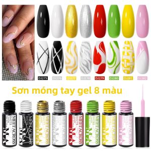 Bộ 8 Sơn Gel Vẽ Móng Tay UV Họa Tiết Sọc Graffiti Tự Làm Móng Kiểu Pháp Sơn Móng Tay Dạng Gel Vẽ Đường Dụng Cụ Làm Móng 10ml 5ml/chai