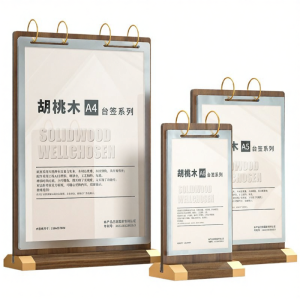 ZHICAIYOU | Menu Display Stand Wooden A4 Sign Holder