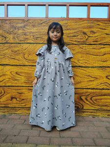 gamis anak cringkle motif bordir