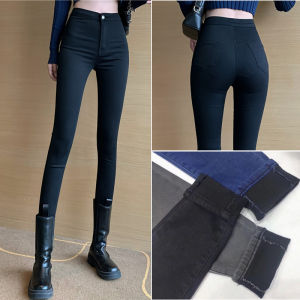 Slim Fit High Waist Denim Jeans Womens Base Layer Elastic Ankle Length Pencil Pants American Style Autumn Winter New Arrival