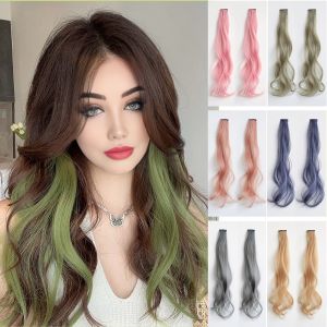 Synthetic 2 pieces/set 50cm/60cm colored curly hair extensions water wave pink/blue/purple Halloween/Christmas wig