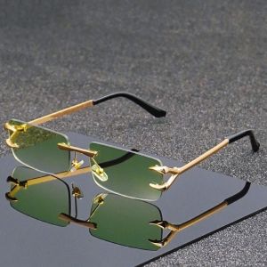 Mens and Womens Casual Square Frameless Metal Fashion Glasses for Casual Activities Lightweight Decorative Accessories