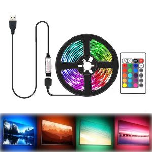2m DC5V USB LED Strip Lights 2835 RGB LED Lights Tape Ribbon TV Background Lighting Home Room Decoration Lamp IR Remote Control