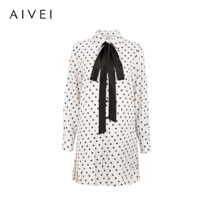 AIVEI | Spring Girls School Style Dots Shirt Dress