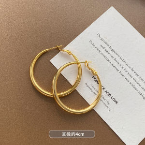 Gold Oversized Earrings Women Simple High-End Feeling 2025 New Lightweight Luxury Unique Ear Jewelry Fashionable Trendy