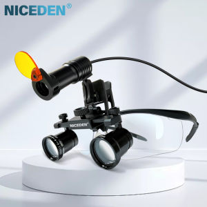 NICEDEN 2.5X 3.5X Dental Loupe One-way Screw Thread Combined 260-580mm IPD Range With 5W LED Headlight Surgical dental Loupes