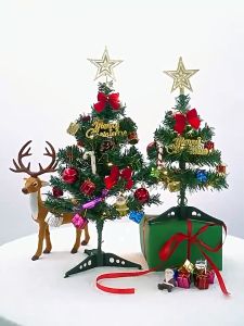 Elegant Mini Christmas Tree with LED Lights and Glittering Ornaments for Festive Home Decor