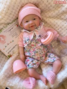 Aizwa 13 Inch Silicone Reborn Baby Girl Vivienne Handmade Soft Doll Dành Cho Trẻ Em Quà Tặng Sinh Nhật