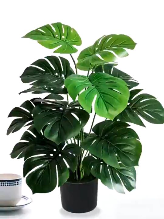 18pcs 74CM Artificial plant big size Fake Leaves Monstera Deliciosa