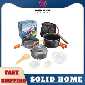 SOLID HOME Camping Cooking Set People Outdoor Travel Picnic Household Teapot Backpack Gear Camp Cookware Set