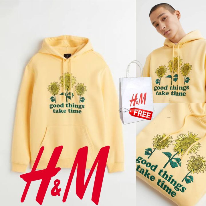 HOODIE H&M GOOD THINGS TAKE TIME (FREE PAPERBAG)