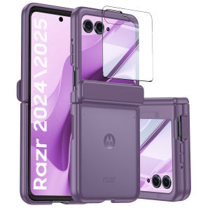 For Moto Razr 2026/2025/2024 Casewith Hinge & Screen ProtectorMilitary-Grade Drop Protection Cover Phone Case-Red