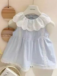 Lace Collar Cotton Summer Dress For Girls