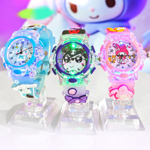 🔥PH Stock🔥Sanrio Watch Cute 3D Waterproof Quartz Silicone Strap Cartoon Children's Kuromi Melody Cinnamoroll Watch