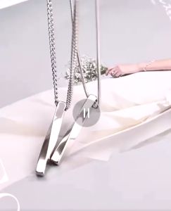 TERBARU KALUNG TITANIUM PRIA WANITA LIONTIN BALOK SPIRAL MODEL HIP HOP KOREA