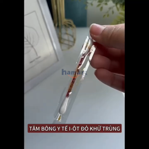SET 10 Tăm bông Cồn Y Tế Iot Đỏ Khử Trùng Dùng 1 Lần Iodine Sát Khuẩn Vết Thương Tiện Lợi
