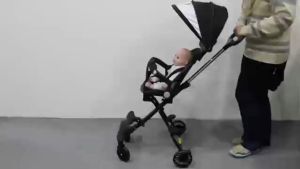 Kereta dorong dilipat untuk kereta bayi dua hala ringan untuk kanak-kanak boleh berbohong dan duduk