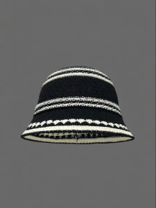 Vintage Striped Hollow Fisherman Hat Lightweight Large Brim