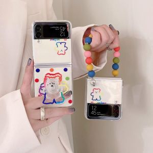 (CÓ SẴN)Ốp samsung galaxy Zflip3 - Z Flip4 - Z FLIP 3 - Z Flip3 - Zflip4 - Z Flip 4 5G in hình gấu kèm dây đeo dễ thương