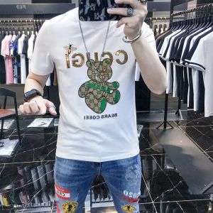 Slim Fit Cotton round Neck Short Sleeve T-Shirt Mens Summer Fashion Brand Printed Casual Top Quality Youth Trendy Tee