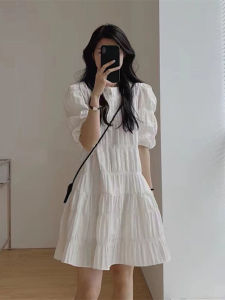 Stylish Niche Fashion Flattering Petite Puff Sleeve Dress