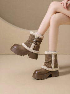 Josiny | Furry Lined Mid Calf Snow Boots