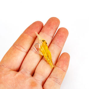 Soft Shrimp Bait Luminous Artificial Worm Fishing Lure With Hook Silicone Prawn Bait 1.3g/5cm