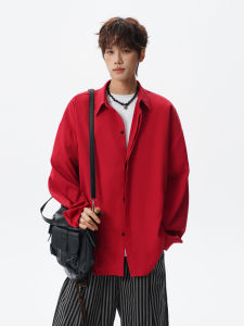 WUKONGYOUHUO | Casual Retro Long Sleeve Red Shirt