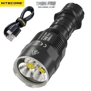 Đèn Pin Chiến Thuật Nitecore 3xUHi 40 LED Có Thể Sạc Lại 9800LM Với Pin 21700 Hợp Kim Nhôm Màu Đen Để Tự Vệ Khi Cắm Trại