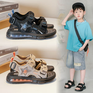 Boys Sporty Sandals Soft Bottom Beach Shoes Korean Casual Style Waterproof Low Cut Step-On Footwear for Active Kids And Toddlers