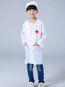 Kids Doctor Costume Role Play Costume Kids White Gown Nurse Uniform Toy