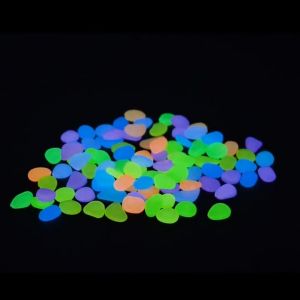 200G/100PCS++-- Luminous Pebbles Stone Batu Glow In The Dark Stones Luminous Light-emitting Artificial Pebble Glow Stones Rocks For Aquarium Fish Tank Garden Lawn Yard Decoration 庭院鱼缸装饰 树脂超亮人造发光石 吸收太阳光