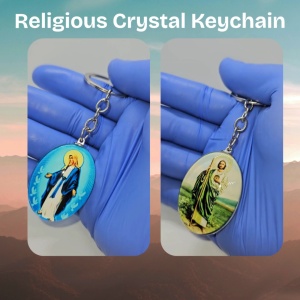 Catholic Crystal Keychain (Double Sided)