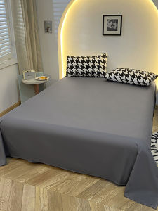 Tấm Trải Giường Màu Trơn Bằng Vải Cotton Nguyên Chất Một Mảnh 15m Bộ Đồ Giường Cỡ Queen Bền Bỉ Vỏ Chăn Bông Thoải Mái Từ Trung Quốc