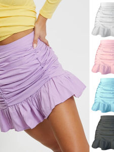 Váy Dài Nửa Thân Trên Cạp Cao Xếp Ly Màu Trơn Có Khóa Kéo Cho Nữ Váy Chữ a Dáng Chữ a Không Tay Mùa Hè 2025