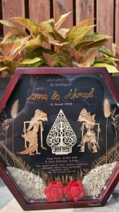 Custom Mahar Pernikahan Bingkai 3D Pop Up - Frame Mahar Ukir Kayu - Mahar Konsep Jawa