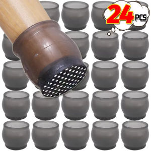24PCS Furniture Leg Protect Cover Rubber Table Chair Leg Anti-slip Pad Floor Anti Scratch Quiet Protectors Furniture Accessory