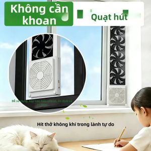 Quạt Thông Gió Di Động Mạnh Mẽ Máy Hút Khí Cho Nhà Bếp Phòng Ngủ Không Cần Khoan Có Điều Khiển Từ Xa