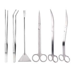 Aquarium Accessories Hard Stainless Steel Aquarium Tool Scissor Tweezers Plants Wave Scissors Fish Tank Shovels Cleaner Supplies