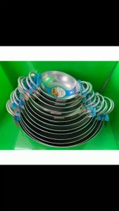 Chảo nhôm bầu xi bóng Kim Sang cao cấp 2 quai đủ size dày chất lượng không ra ten