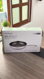 Chảo Inox 316 Chống Dính Titanium Lock&King LK-2606A 26cm Đáy 5 Lớp Liền Khối Chảo Cao Cấp Dùng Mọi Loại Bếp