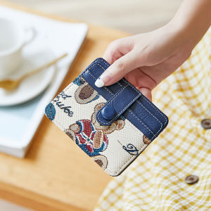 Mini Ultra-Thin Womens Wallet Large Capacity Cute Drivers License Card Holder Document Bag Soft PU Cartoon Anime Style