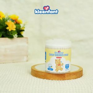 Kleenfant Baby Cotton Buds Dual Tips Soft Natural Paper Stem Cotton Spiral and Scooper 400 Tips