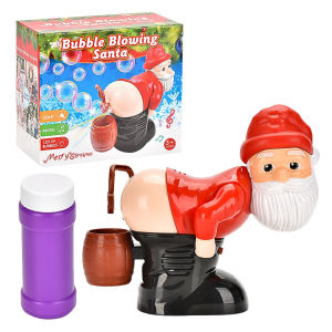 Christmas Santa Bubble Blower with Fart Sound Fun Bubble Maker Bright Colorful Bubbles for Kids and Holiday Party Decor