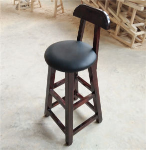 Real Wood Bar Stool Counter Height Chair Casual Backrest Barbench Coffee Bench Simple Leisure Bar Furniture Wooden Chair