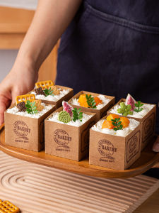 Brown Packing Paper High Temperature Resistant Hokkaido Paper Cup Cake Paper Tray Oven Home Dedicated Muffin Foldable Cup Baking Mold