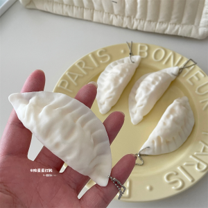 Trending Creative Cute Artificial Dumplings Soft Pinch Vent Decompression Toy Props Student Fun Gift Pendant