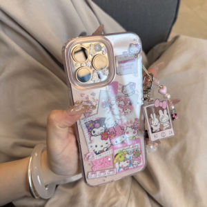 เคสโทรศัพท์มือถือรูปแมว Kt น่ารัก เปลือกป้องกันแบบดันด้านหลังสำหรับ Apple iPhone 16 pro Max Apple 15 pro เปลือกป้องกันแบบนิ่ม TPU สำหรับ iPhone 14/13 รุ่นใหม่ 17