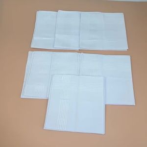 6/12Pcs Cotton Handkerchief Set Soft White Pocket Square For Men Women Daily Use